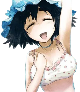 🎉 Chica anime, Playa, Traje de baño, Verano, Linda, Alegre telegram sticker