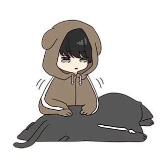 😴 pegatina, dibujo animado, lindo, estilo anime, chico, perro, chibi telegram sticker