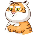 🤫 Tiger, Tier, Cartoon, traurig, orange, Säugetier telegram sticker