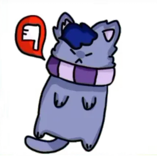 👎 猫, 差评, 不喜欢, 卡通, 贴纸 telegram sticker