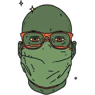 😷 pessoa, óculos, máscara, cobertura facial telegram sticker