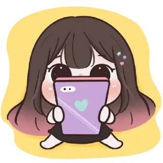 🌈 kreskówka, anime, słodkie, dziewczyna, serce, naklejka telegram sticker