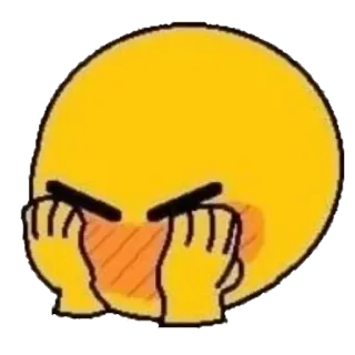😳 emoji, blushing, kawaii, cute, yellow, shy telegram sticker