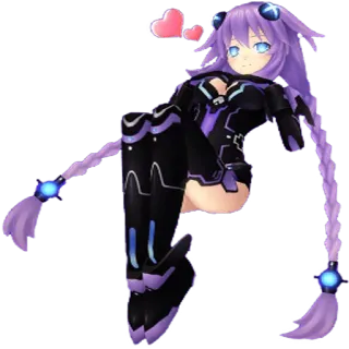 💜 Neptune Hyperdimension Neptunia Anime, Jeu vidéo, Kawaii, Cheveux violets, Neptune, Hyperdimension Neptunia telegram sticker