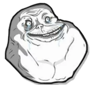 ☹ Forever Alone guy meme, sad, internet, lonely, crying telegram sticker