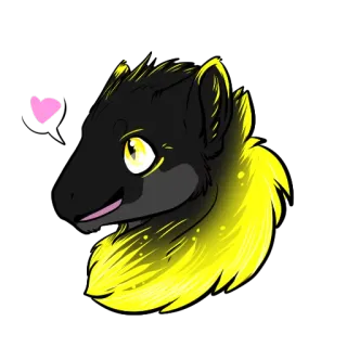 😘 furetto, animale, carino, cuore, cartone animato, peloso whatsapp sticker