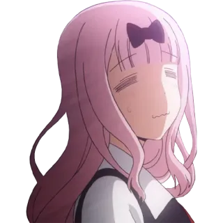 😅 Chika Fujiwara Kaguya-sama: Love Is War アニメ, 藤原千花, かぐや様は告らせたい, かわいい, ピンク髪 whatsapp sticker