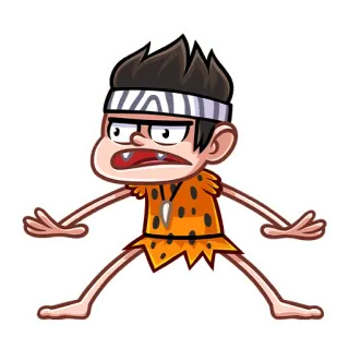 😳 cartoon, caveman, prehistoric, character, funny, stone age telegram sticker