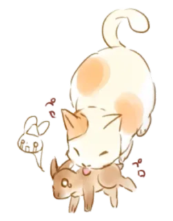😸 Happy 猫, 狗, 友谊, 快乐, 动物, 宠物, 卡通 telegram sticker