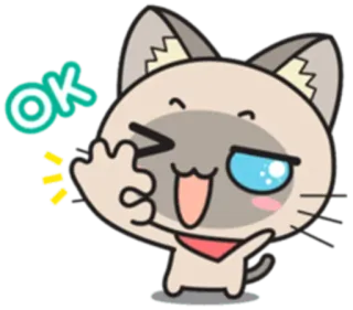 👌 OK cat, emoji, kawaii, cute, ok, gesture, approval whatsapp sticker