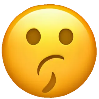 🥑 絵文字, 顔, 困惑, 疑問, 不安 telegram sticker
