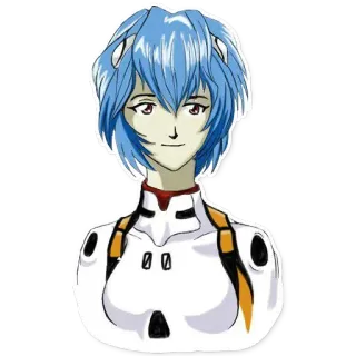 🙂 Rei Ayanami Neon Genesis Evangelion anime, manga, rei ayanami, neon genesis evangelion, character, illustration telegram sticker