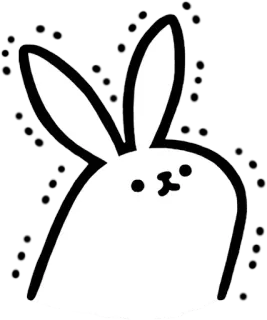 😰 coniglio, coniglietto, animale, carino, cartone animato, adesivo telegram sticker
