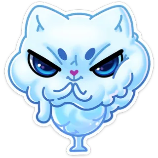 😈 кот, мультфильм, милый, стикер, животное, мороженое whatsapp sticker