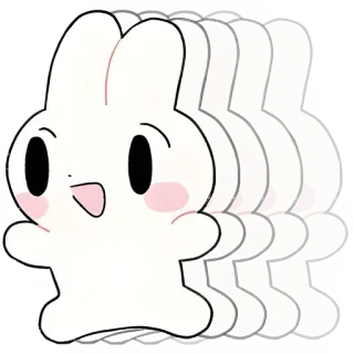 🥹 rabbit, bunny, cartoon, cute, animal, white telegram sticker