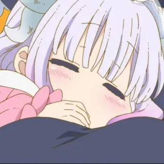 🍥 Kanna Kamui Miss Kobayashi's Dragon Maid Anime, Kanna, Drache, Kawaii, Süß, Schläfrig telegram sticker