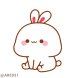 🙃 lapin, mignon, animal, sticker, dessin animé, bunny whatsapp sticker