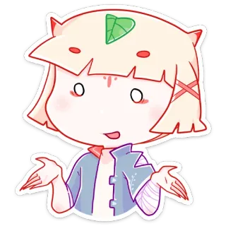 🤷‍♀️ Anime, Adesivo, Personaggio, Carino, Illustrazione, Cartone animato whatsapp sticker
