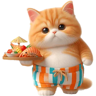 Летний котик @Nyasticks telegram stickers