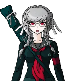 😮 Peko Pekoyama Danganronpa Anime, Personnage, Féminin, Épée, Uniforme scolaire, Danganronpa telegram sticker