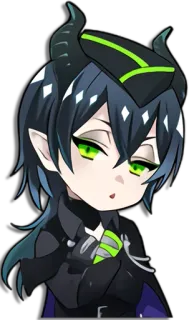 😒 Anime, Villano, Cuernos, Dibujos animados, Fantasía whatsapp sticker