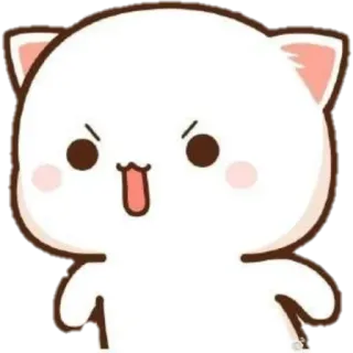 😠 น่ารัก, แมว, โกรธ, รำคาญ, คาวาอิ, การ์ตูน, สติกเกอร์ telegram sticker