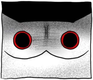 🔴 cat, red eyes, scary, horror, creepy, animal, square, eyes telegram sticker