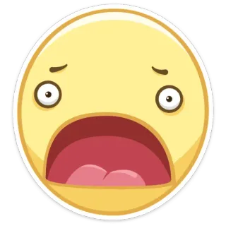 😲 эмодзи, испуганный, в шоке, страх, лицо, выражение, желтый telegram sticker