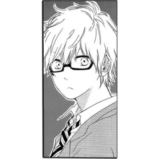 😶 Manga, Anime, Personnage, Lunettes, Uniforme scolaire telegram sticker