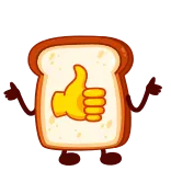 👍 Toast, Pouce levé, Nourriture, Positif, OK, Approbation whatsapp sticker