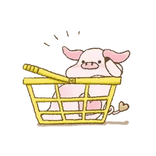 ๐ ๋ผ์ง, ๋๋ฌผ, ์ฅ๋ฐ๊ตฌ๋, ๊ท์ฌ์ด, ๋ถํ์, ์ผํ whatsapp sticker