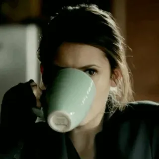 ☕️ женщина, пьет, чашка, кружка, портрет, женщина telegram sticker