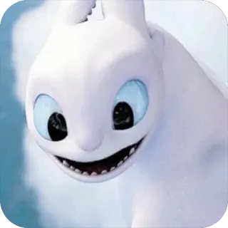 😃 Light Fury How to Train Your Dragon дракон, милый, дневная фурия, анимация, фильм whatsapp sticker