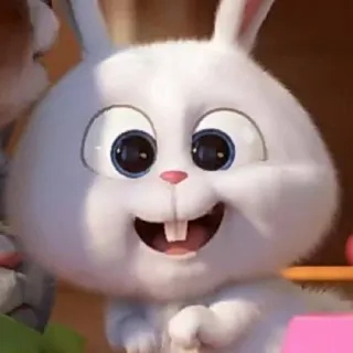 😅 Snowball The Secret Life of Pets bunny, rabbit, cute, animal, white, cartoon telegram sticker
