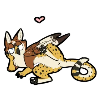 👀 cartoon, animal, griffin, fantasy, cute telegram sticker