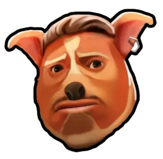 😐 dog, humanoid dog, cartoon, character, animal, funny telegram sticker
