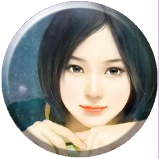 😌 donna, ritratto, asiatica, bellezza, arte, ragazza, arte digitale telegram sticker