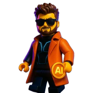 🤠 AI lego, dibujos animados, ia, inteligencia artificial, tecnología telegram sticker