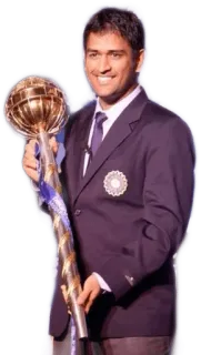 🥰 MS Dhoni Cricket, Indische Cricket-Nationalmannschaft, MS Dhoni, Sport, Meister, Pokal, Athlet whatsapp sticker