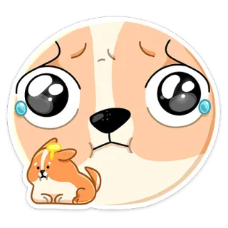 😢 หมา, เศร้า, น้ำตา, น่ารัก, ลูกหมา, อารมณ์, คาวาอิ telegram sticker