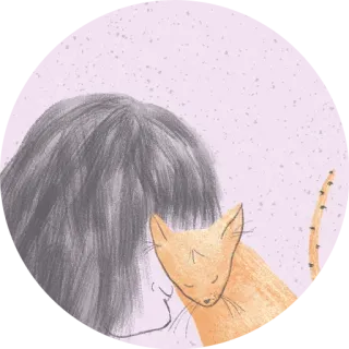 ✌️ gato, menina, amizade, animal de estimação whatsapp sticker