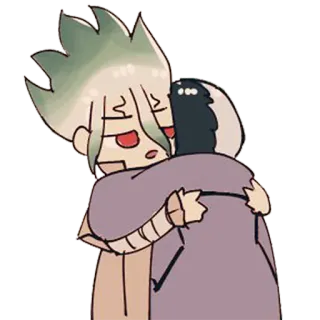 ❤️ 애니메이션, 포옹, 만화, 캐릭터, 우정 telegram sticker