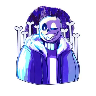 🥴 Sans Undertale Sans, Undertale, skeleton, video game, character, fan art whatsapp sticker