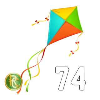 7️⃣ 74 cometa, colorido, número, 74, viento, deporte, actividad telegram sticker