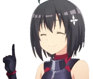 ☝ 动漫, 女孩, 角色, 微笑, 指 telegram sticker