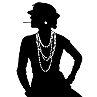 👒 Coco Chanel силуэт, мода, жемчуг, шляпа, женщина, украшения, элегантный telegram sticker