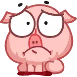 ☹️ traurig, schwein, cartoon, tier, sticker, ausdruck, süß telegram sticker