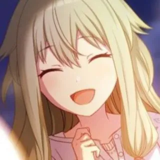 🍵 fille anime, souriant, joyeux, dessin animé whatsapp sticker