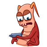 🔫 inseto, cansado, teclado, desenho animado, computador, triste telegram sticker
