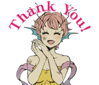 😊 Thank You! ขอบคุณ, อนิเมะ, น่ารัก, การ์ตูน, มังงะ, ตัวละคร, ทักทาย telegram sticker